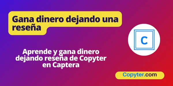 Deja tu reseña en Capterra de Copyter