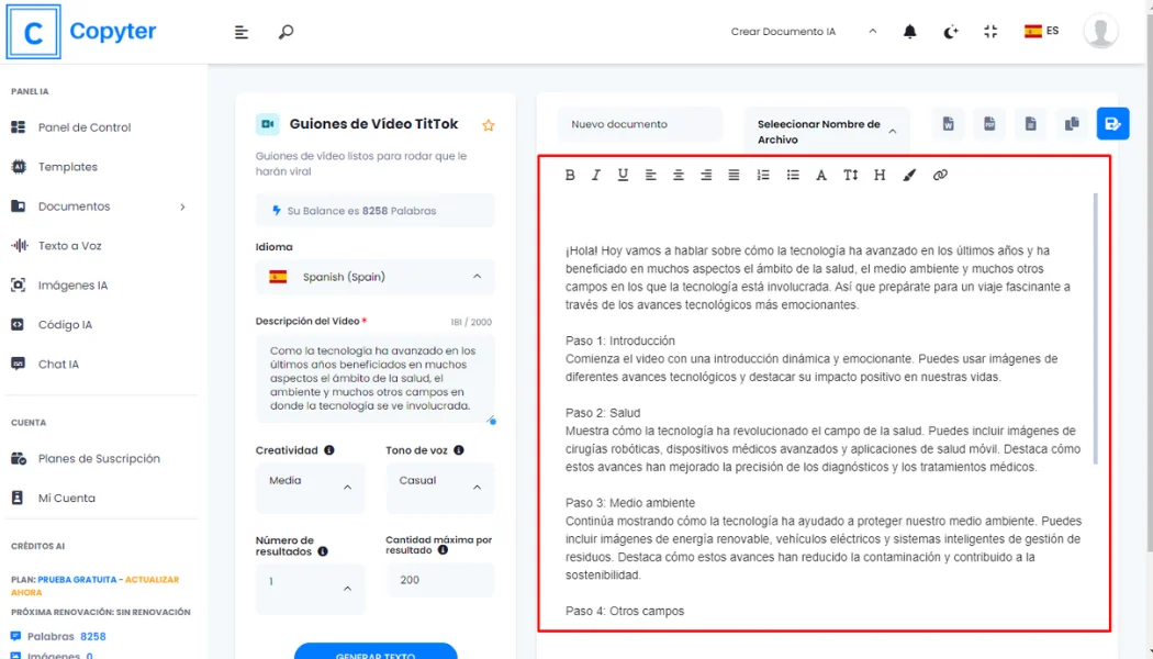Ändern Sie das von Copyter generierte Skript Bearbeiten Sie generierte Skripte