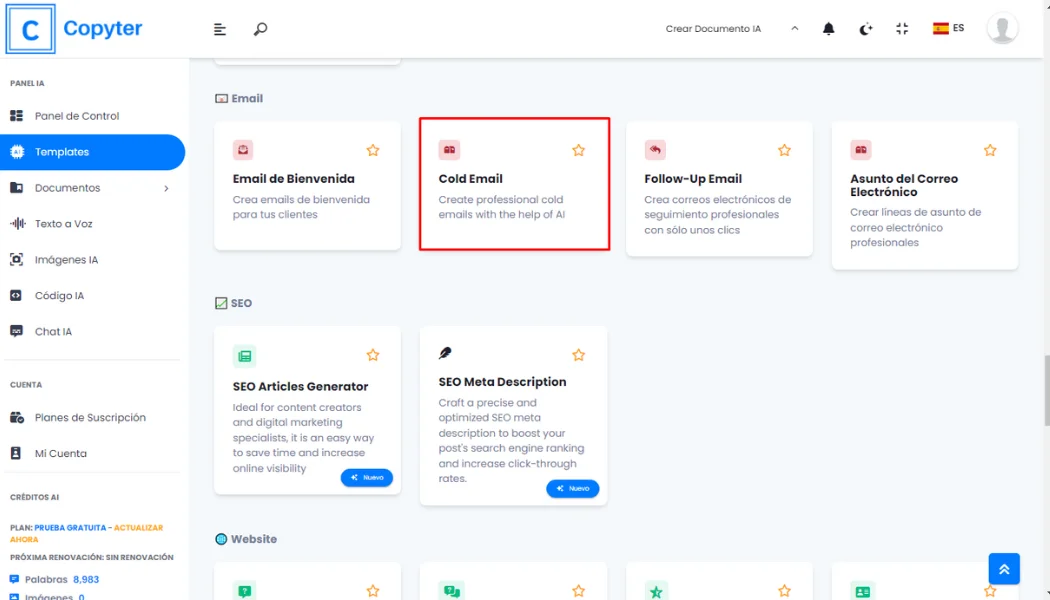 Wählen Sie den Kalt-E-Mail-Generator von Copyter Choice Cold-E-Mail-Generator