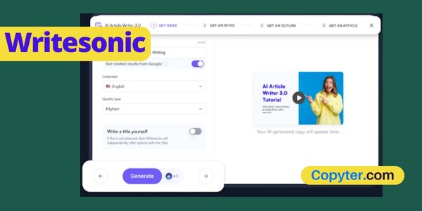Writesonic login page