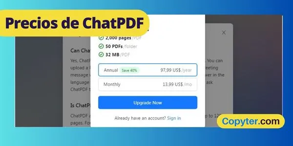 Tarifs ChatPDF