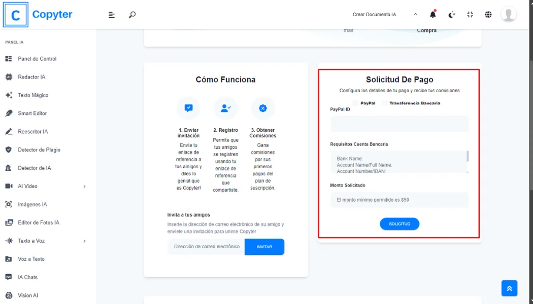 Fournir les informations relatives à la demande de paiement