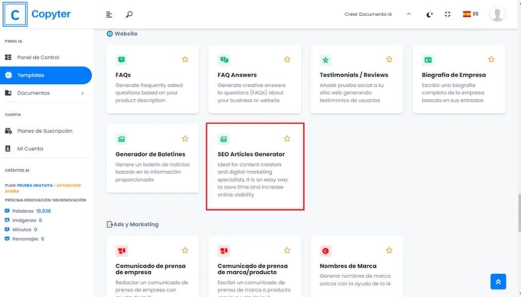 Strumento generatore di articoli di scelta