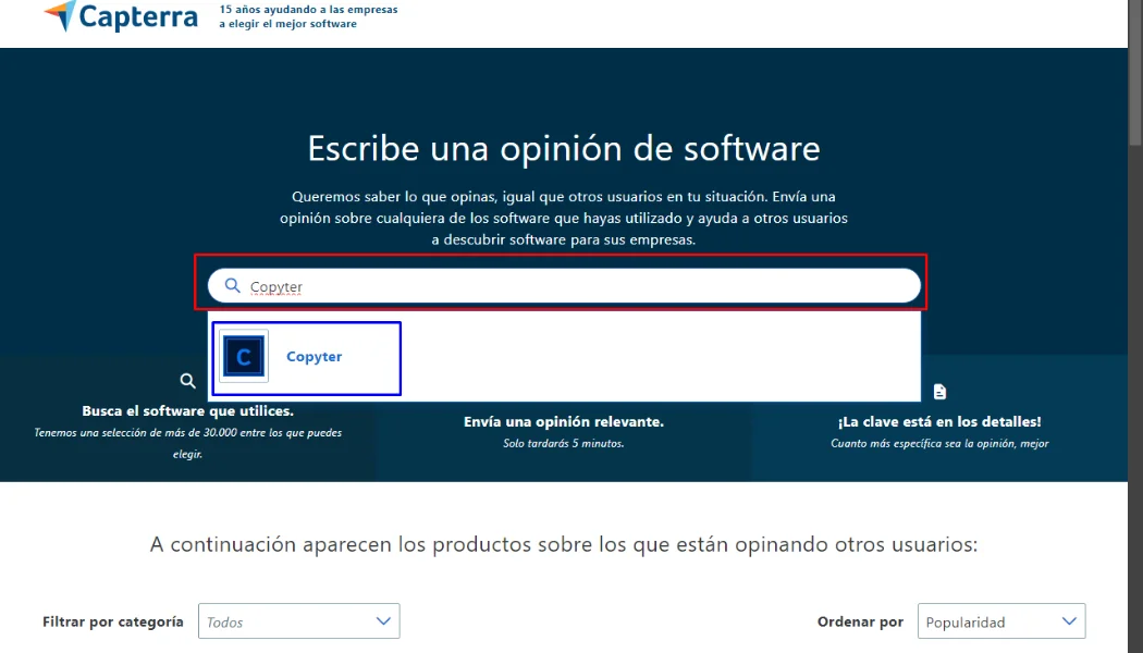 Copyter su Capterra