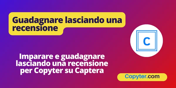 Lascia la tua recensione su Capterra di Copyter