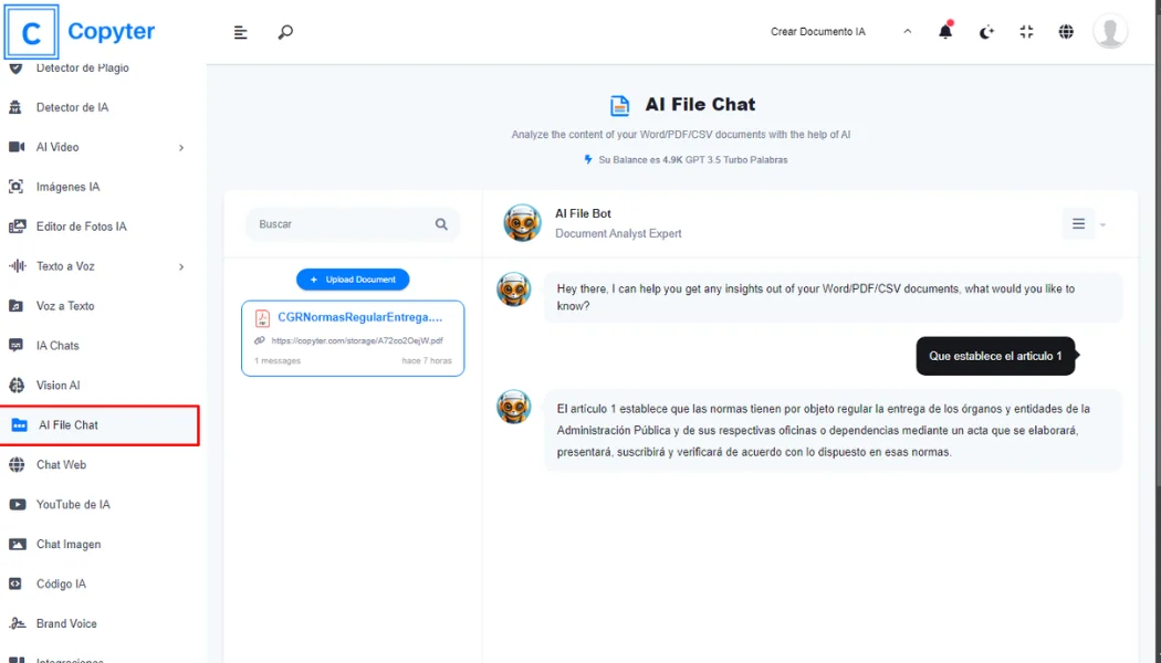 Copyter PDF-chatselectie