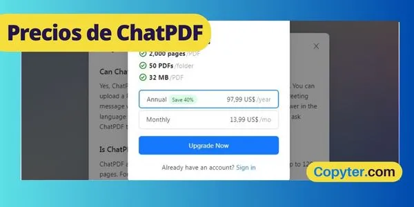 Preços do ChatPDF